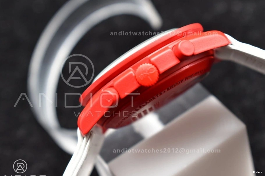 to Swatch on Omega Mars Mission Quartz Strap Nylon Bioceramic x Moonwatch 0505